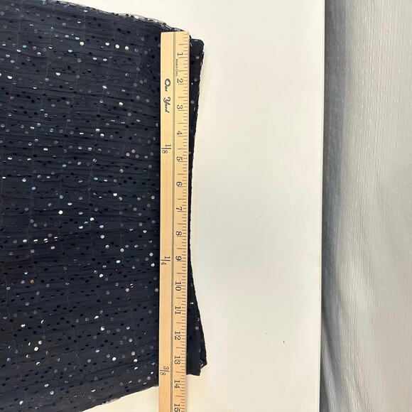 Womens Long A-line Skirt Size 6 Black Mesh Sequins Whimsygoth Fairy Goth Witchy - Picture 8 of 9